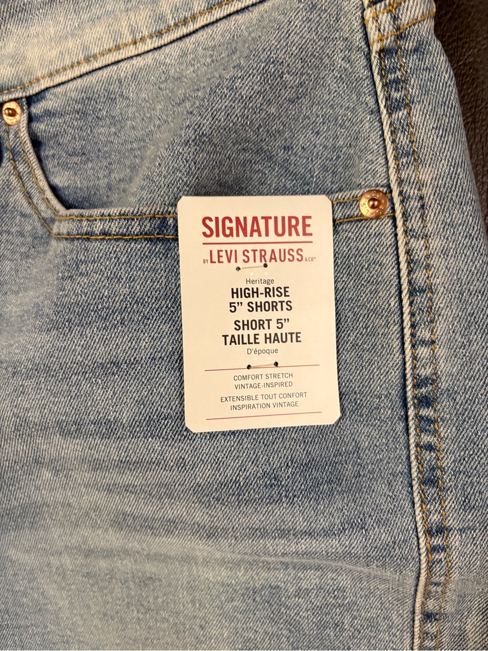 NEW Levi Strauss Signature Comfort Denim Shorts, SZ 22 - Picture 5 of 7